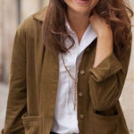 Sézane Sezane Will Jacket Button Up Green Womens Small Organic Cotton Photo 0