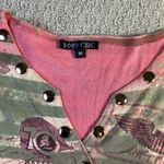 Boho Chic Sleeveless Graphic Military Print Tank Top Size M Pink Size M Photo 2