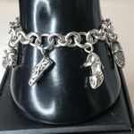 Lois Hill Sterling Silver Rolo Charm Toggle Bracelet with Shoe Charms Photo 11