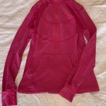 Lululemon  Pink Half Zip Luon Pullover Sweater Jacket With Ponytail Hole Photo 2