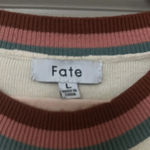 Faye Contrast Geometric Print Sleeve Sweater Size L Photo 2