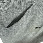 Newport News Vintage Black White Chevron Wool Tweed Long Button Up Pea Coat 14 Photo 3