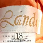 VTG Landa Burnt Orange Halter Chiffon Shirred Cocktail Dress Plus 18 Party Photo 10