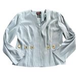 Chic Light Blue Blazer with silver Accents 1990’s Size 8 Photo 0