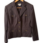 Michael Kors MICHAEL  Sport Blazer Size 12 Brown Pockets Buttons‎ Photo 0