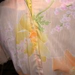 1950’s Floral Puff Sleeve Dress with Green Belt Orange Size undefined Photo 4