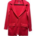 Free People Womens Coral Pink Ribbed Open-Front Blazer Cardigan Size XS Photo 0