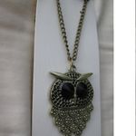 Handmade Owl Bronze Pendant Chain Necklace Photo 2