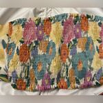 ZARA  Floral Satin Ruched Front Smocked Back Adjustable Halter Crop Top Size XL‎ Photo 10