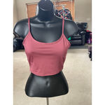 PINK - Victoria's Secret Women's PINK Active Pink Ribbed Lace-Up Back Crop Top S Photo 1