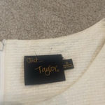 Just Taylor Size 8 Fit & Flare Dress White Boat Neck Sleeveless Classic Photo 6