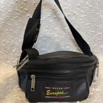 VINTAGE Leather Europac Body Bag‎ Fanny Pack 80s Black Photo 8