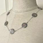 Silver tone abalone disc necklace Photo 1