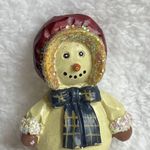 Snow Woman Winter Fun Pin Brooch Scarf Bonnet Mother Granny Christmas Photo 2
