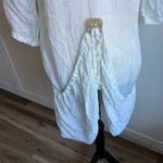 Marilu Women's White Midi Dress w/ Scarf Asymmetrical Ruched S Lagenlook Photo 3