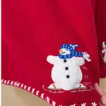 Tiara International  Christmas Collection 2004 Red Snowman Sweater Cardigan M Photo 7