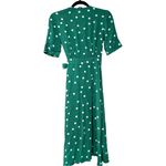 & Other Stories & OTHER STORIES Polka Dot Wrap Green V-neck Mini Dress Sz 0 Photo 3