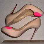 Christian Louboutin  Patent Leather Doracora Heart 100 Pumps Nude/Pink 39 EUC Photo 4