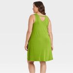 Ava & Viv Green Sleeveless Midi Dress Rayon Spandex Minimalist Resort Wear Sz XL Photo 1