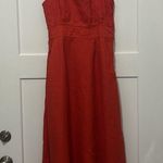 Cynthia Rowley Women's Red Linen Sleeveless dress size 8 Tomato Girl Patriotic Photo 0