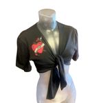 Contempo Casuals Vintage 90's Tie Front Tattoo Crop Top GRUNGE GOTH Tee Heart Photo 1