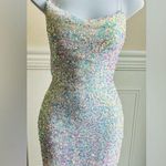 Windsor  Sequin Mini Dress XS Iridescent Sparkle Open Back Party Photo 0