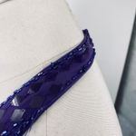 Vintage 90s Y2k Silk Beaded Sequin Gown Halter Neck Low Back Formal Prom Purple Size XS Photo 15