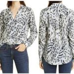 Rails Rebel Ivory Snow Leopard Long Sleeve Button Down Blouse Size S Photo 3