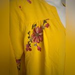 Fig and Flower Yellow Floral Embroidered Blouse Size 1X Photo 6