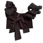 Cloud Ten Size M Tulle Layered Puff Sleeve Crop Top Black Coquette Whimsigoth Photo 3