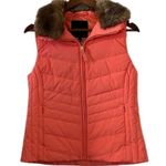 Talbots  Faux Fur Collar Down Puffer Vest | in coral Photo 0