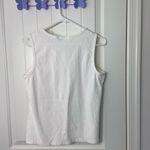 Pro Spirit women’s white ribbed stretch sleeveless thick strap tank top shirt XL Photo 4