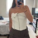 White leather corset top Size L Photo 2