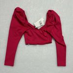 ZARA NEW- hot pink long sleeve corset crop top size medium Photo 5