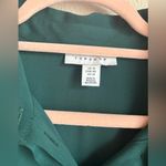 Topshop Dark Green Pleated Long Sleeve Button Up Structured Shirtdress US10 Photo 6