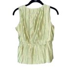 Japna Soprano Green‎ Pleated Sleeveless Top Blouse V Neck Elastic Waist Photo 4