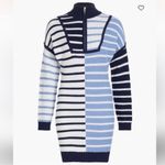 STAUD NEW Hampton Mini Sweater Knitted Dress in Adriatic Stripe Sz S Photo 3