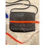 Lot of 2 Vintage Woven Bags VALERIE Blue Clutch W/Flower & ITALY Black Crossbody Photo 5