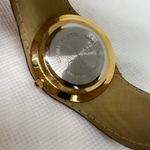 Avon women gold brown tone watch 33mm round case quartz cuff bangle running Photo 5