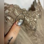 WD•NY WD.NY Honey Brown Beaded Lacy Camisole Tank Top w/ Built in Bralette Size Large Photo 7