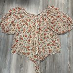 Body Central  Floral Blouse with Puff Sleeves Photo 6