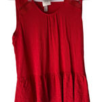 Knox Rose  Size Large Boho Cottage Lace Red‎ Sleevless Babydoll Blouse Top Photo 0