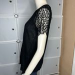 A pea in the pod  Maternity Black Short Lace Sleeve Linen Blouse Size Small Photo 2