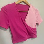 SheIn  Dark and Light Pink Colorblock Crop Top Size Medium Photo 1