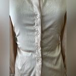 ZARA  cream satin ruched blouse Photo 2