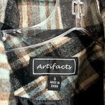 Artifacts Plaid Short Peacoat Womens Size Small Teal Brown Cream Black Y2K Green Photo 1