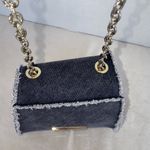 New ZAC Zac Posen Eartha Iconic Mini Crossbody Denim Bag With Chain Strap Blue Photo 8