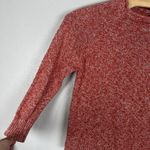 LL Bean Womens Cotton Ragg Sweater Funnelneck Pullover Size Large Red Marled Photo 2