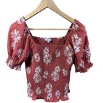Madewell Georgette Lucie Puff-Sleeve Smocked Floral Bodice Top in ‘Moody Blooms’ Photo 2