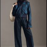 Maeve Blue Bomber Jacket with Structured Design Photo 3